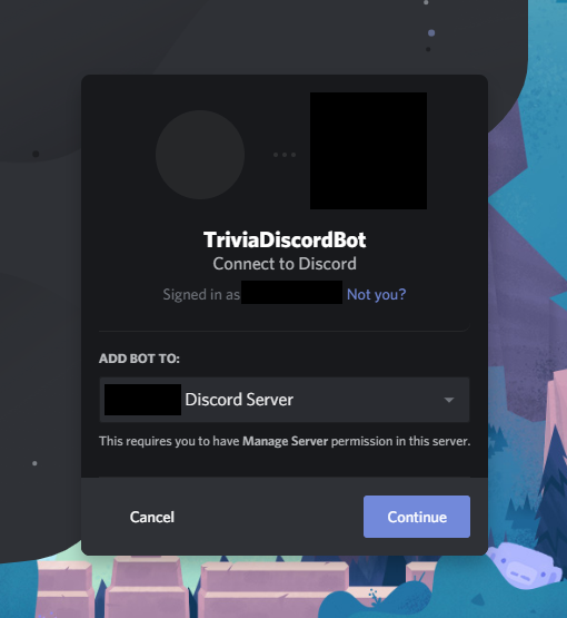 Authorising Bot on Server